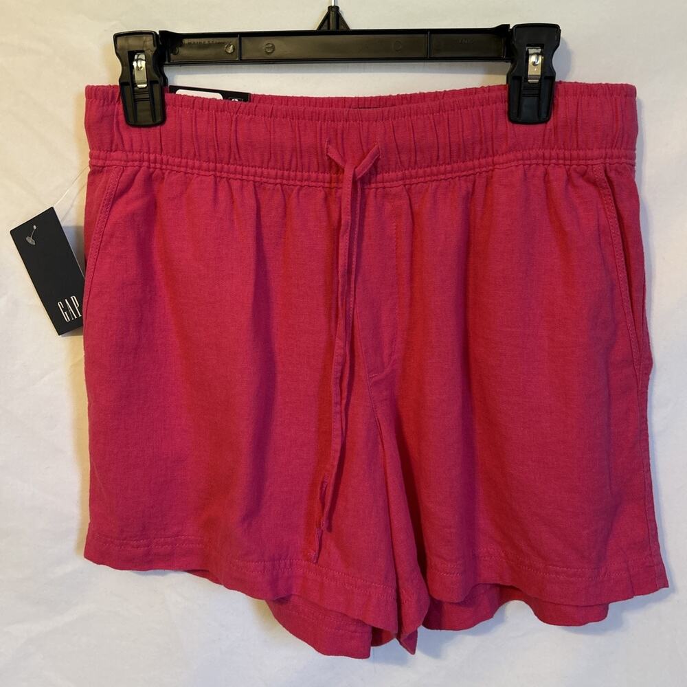NEW Gap Ladies Small Linen Pull-On Shorts Beetroot Purple Beach Resort Comfort